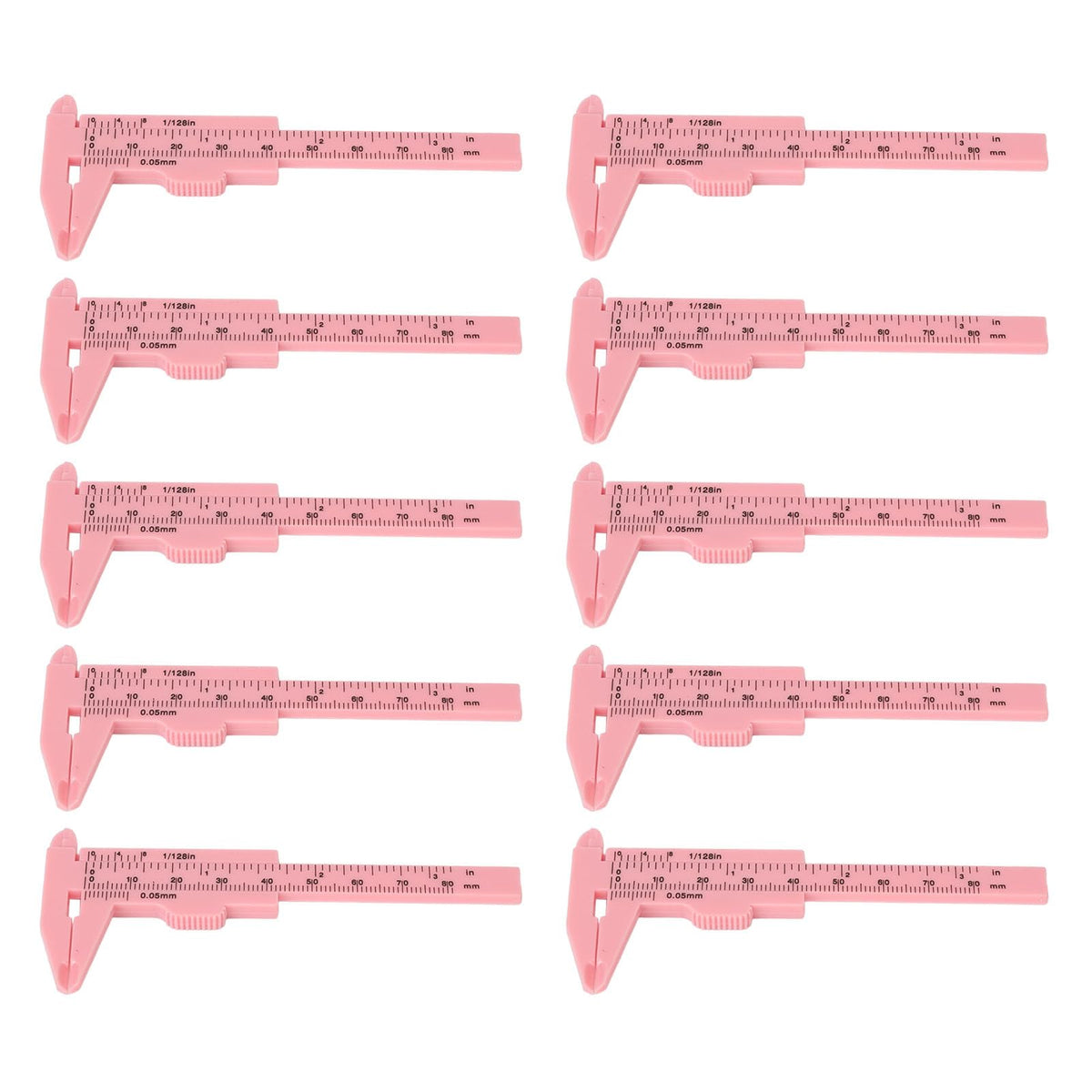 Eyebrow Measuring Ruler, 10pcs 80mm Eyebrow Measuring Ruler Eyebrow Double Scale Vernier Caliper Sliding Gauge Ruler Eyebrow Mapping Brow Measuring Tool for Brow Artists Makeup