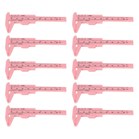Eyebrow Measuring Ruler, 10pcs 80mm Eyebrow Measuring Ruler Eyebrow Double Scale Vernier Caliper Sliding Gauge Ruler Eyebrow Mapping Brow Measuring Tool for Brow Artists Makeup