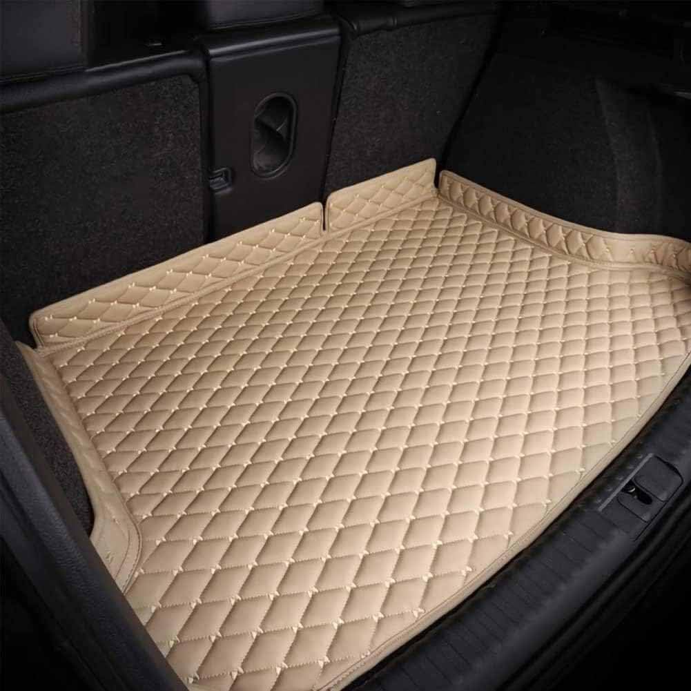 Car Leather Boot Liner Mats For Nissan X-Terra 2020-2023, Waterproof Scratch Non Slip Trunk Pad Auto Interior Accessories,Beige