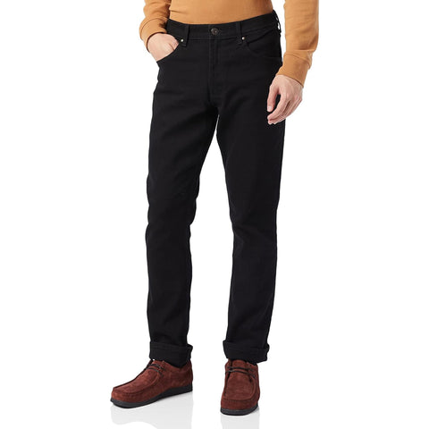 Wrangler Mens Authentic Regular Jeans, Black Rinse, 44W / 32L UK
