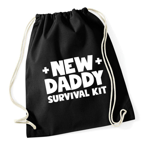 Hippowarehouse New daddy survival kit Drawstring Cotton School Gym Bag 37cm x 46cm, 12 litres