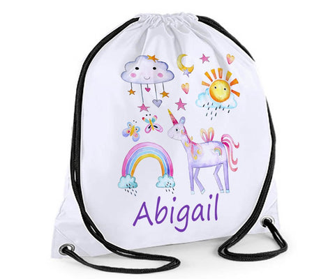 Tiger Lily Prints Bag,Personalised Swim Bag,Girls Swim Bag, School Bags, Girls Bags, Water proof Swim Bag, Sports Bag, Waterproof Bags, Gym Bag, Drawstring Bag, A unicorns Tale