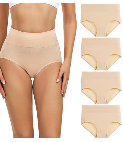 wirarpa Ladies Knickers Cotton Full Briefs High Waisted Underwear Panties for Women Multipack Size M
