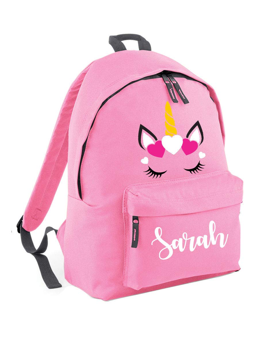 FunkyShirt Personalised Unicorn Backpack School Bag - Unicorn Gifts for Girls - Custom Name School Bag Girl