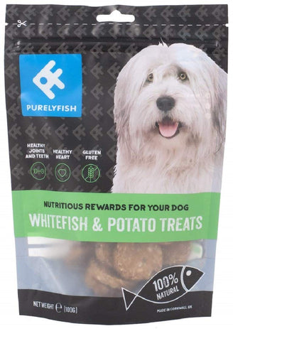 Purely Fish Whitefish & Potato Dog Treats 100g Pouch