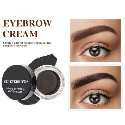 MAEPEOR Matte Eyebrow Pomade 10 Colors Creamy Smooth Full-pigmented Brow Pomade Long Lasting Waterproof Cream Brow Gel with Eyebrow Brush (M04 Dark Brown)