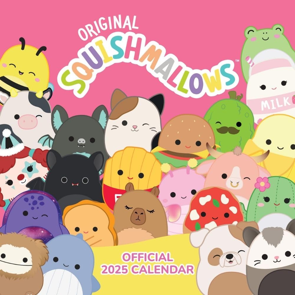 2025 Calendar Squishmallows Month to View Square Calendar Official Product