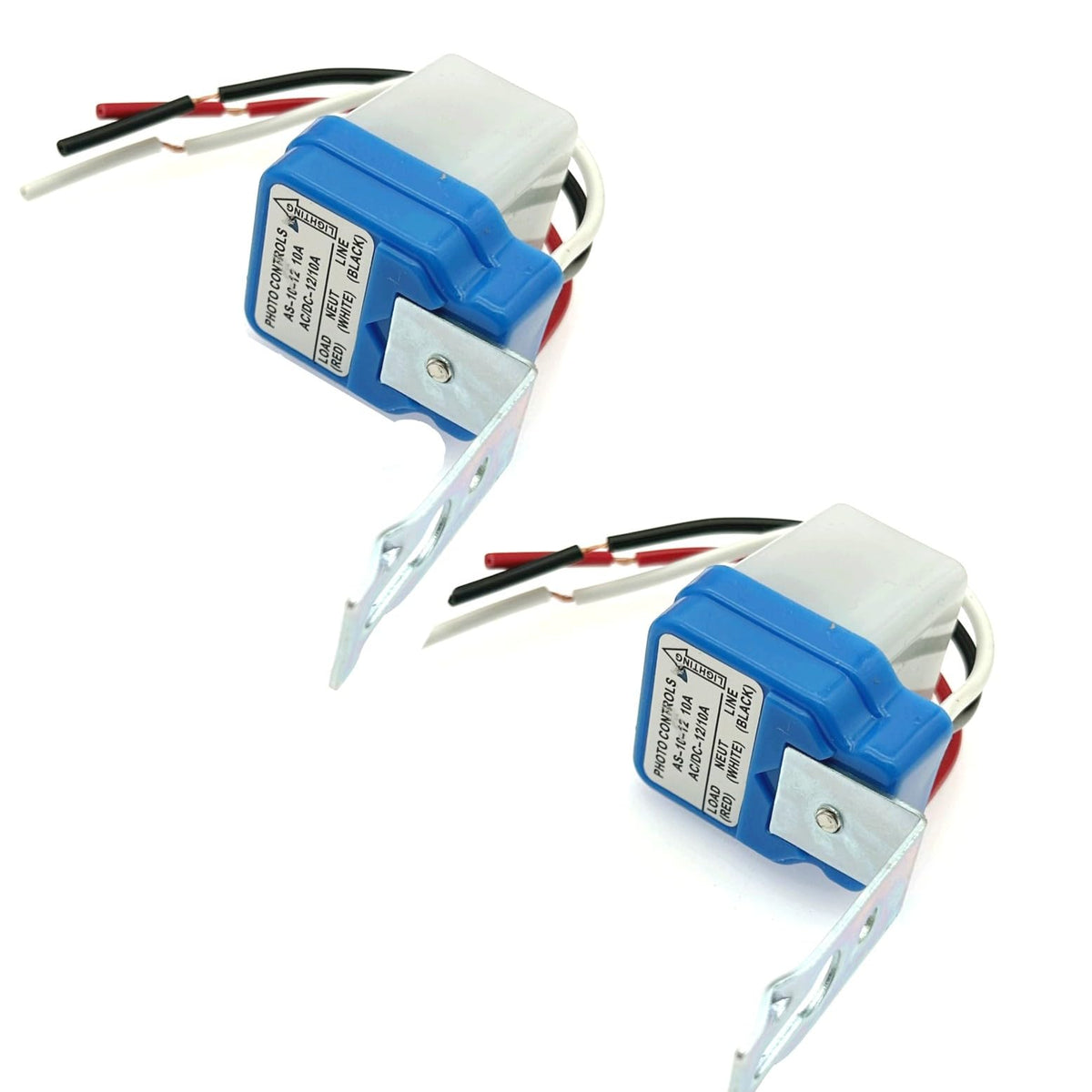 JZK Set of 2 AC/DC12V 10A Automatic Photocell Light Switches - Auto On/Off Light Sensor Switch