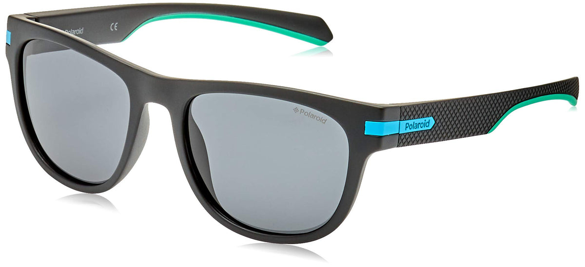 Polaroid Men's Modern Polarized Squares Sunglasses, blakazure, 54