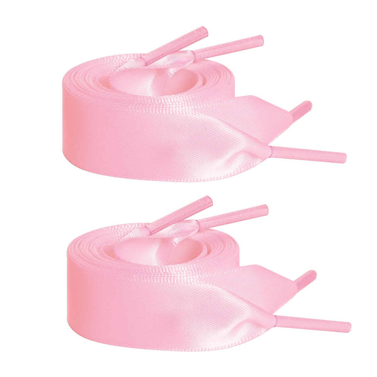 Marrywindix 2 Pairs 47" Flat Satin Ribbon Shoelaces Pink Silk Shoestrings Wide Shoe Laces for Sneakers Skate Shoes Boots Sport Shoes