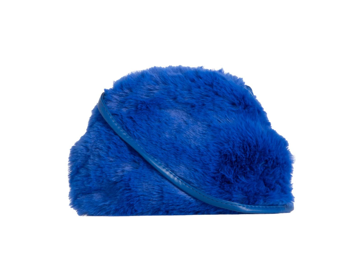 LeahWard Womens Faux Fur Cross Body Bag Party Wedding Clutch Shoulder Handbags 25 (Royal Clutch)