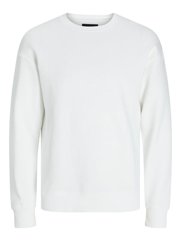 JACK&JONES Men's JJESTAR Basic Sweat Crew Neck Sweatshirt, Cloud Dancer, M