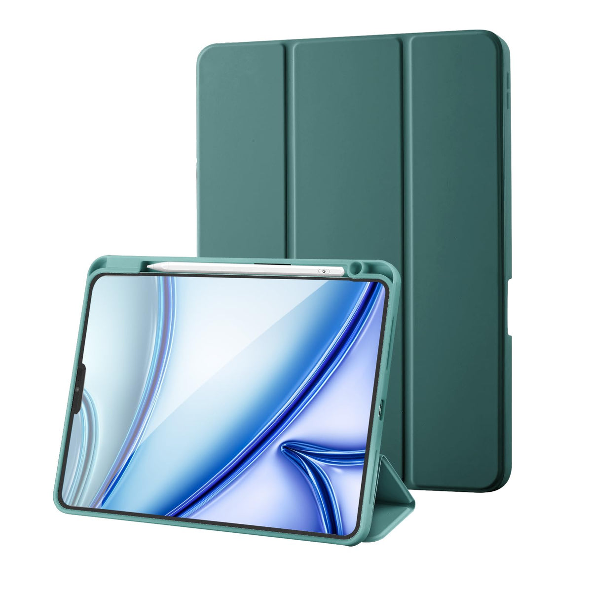 Case for iPad Pro 11 2022/2021/2020 Case, iPad Pro 11 Case with Pencil Holder, Smart Stand Cover Case for 11 Inch iPad Pro 11 Generation, Apple Pencil 2nd Gen Charging with Auto Wake/Sleep, Pine Green