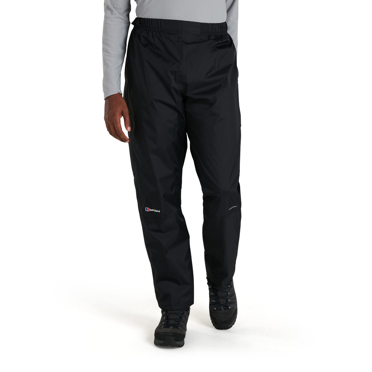 Berghaus Men's Deluge Waterproof Breathable Overtrousers | Durable | Comfortable Rain Pants, Black, L Short (29 Inches)