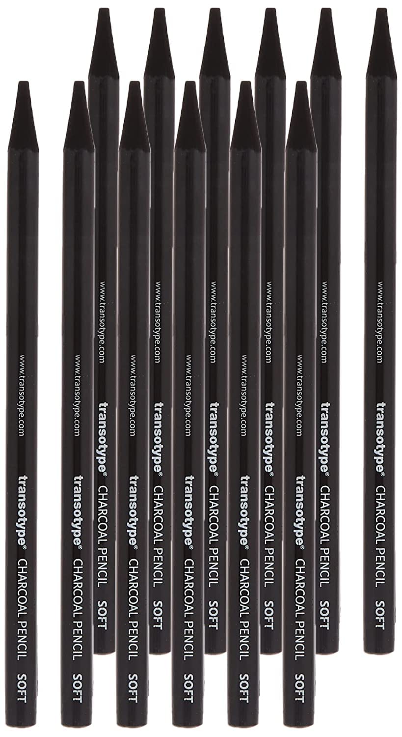Transotype Charcoal Pencils 12Pcs - Soft