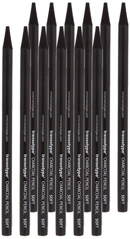 Transotype Charcoal Pencils 12Pcs - Soft