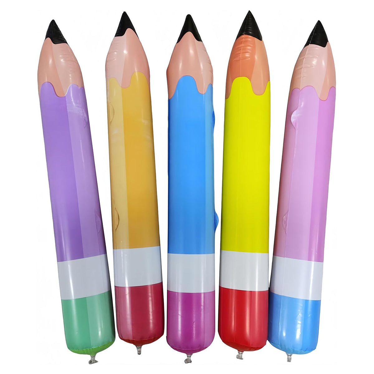 BELSITA Large Pencil Balloons Pencil Back to School Decorations Purple Orange Blue Yellow Pink Crayon Balloons for Classroom Garden Hanging Welcome Party Decor Celebrations 5pcs
