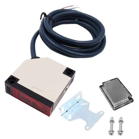 VOANZO Reflector Light Barrier Light Barrier Passage Detector with Reflecting Mirror Optical Sensor Switches -IR Light 4M