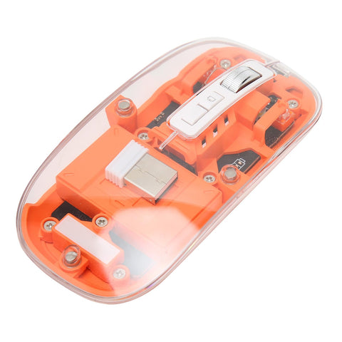 Haofy Mouse, Wireless Mouse Lightweight Transparent 4 DPI Adjustable Plug and Play 3 Working Modes for Laptop