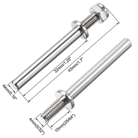 uxcell 5/32 Inch Diameter x 1.7 Inch Length Landing Gear Steel Axle Shaft Drive Axle with Nuts for RC Airplane - 6PCS