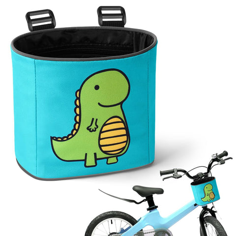 Adiwo Bike Basket Kids, Boys Bike Basket Waterproof Bicycle Front Basket, Detachable Bike Handlebar Basket, 210D Oxford Cloth Basket Carrier Bag with Cartoon Pattern, Bike Accessories For Girls Boy