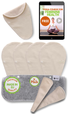 Reusable Panty Liners for Women Thin Tanga; 7-Pack (Small) Organic Cotton Cloth Panty Liners Made in EU; Eco Panty Liners Reusable Thong; Daily Washable Pantyliners Vaginal Discharge, NOT for Period