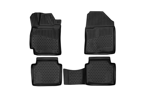 Element EXP.ELEMENT3D01954210 3D Rubber Floor Mats for Hyundai Elantra 2017-2018 Saloon (USA) 4-Piece Set, Black