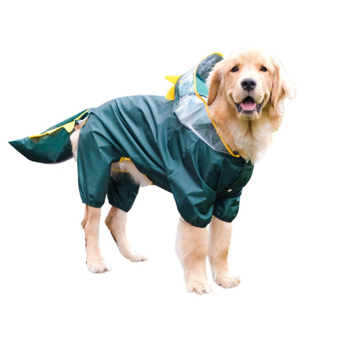 Harikaji Dog Raincoat, Tail Protect Legs Cover Dinosaur Cosplay Raincoat Costume Cute Animals Pattern Raincoat Jacket for Medium Large Dogs 6XL