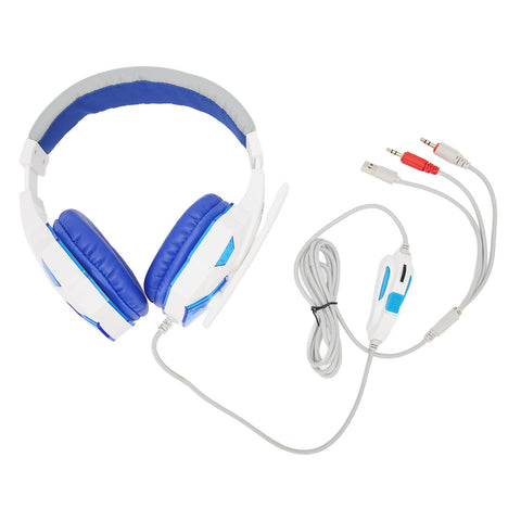 Gaming Headset, USB Plug Dual 3.5mm Plug Flexible Adjustable Volume Noise Filtering Wired Headset for Laptop