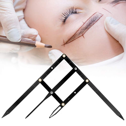Tattoo Eyebrow Ruler, Eyebrow Measure Ruler Eyebrow Tattoo For Eyebrow Drawing Designs Eyebrow Shapes, Golden Ratio Makeup Symmetrical Tool Accessory For Tattoo Artist Novice(Gold)