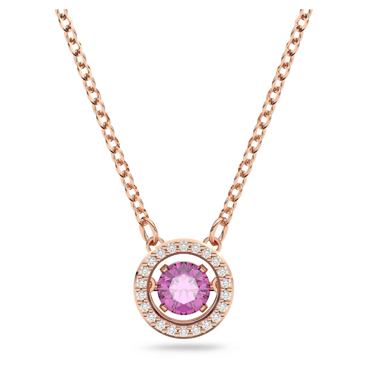 SWAROVSKI Sparkling Dance pendant, Purple, Rose-gold tone Finish
