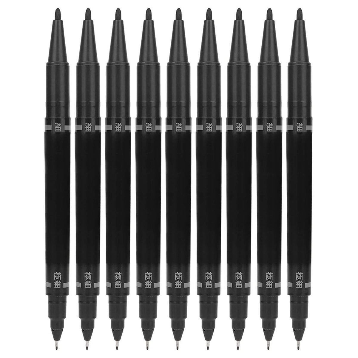 Joyzan Marking Pen, Double End Marker Piercing Positioning Marker Tool Removable Markers Aesthetic Procedures Surgical Stencil Sites Bold Tip Scribe Piercing Positioning Art Men Women 10pcs Black
