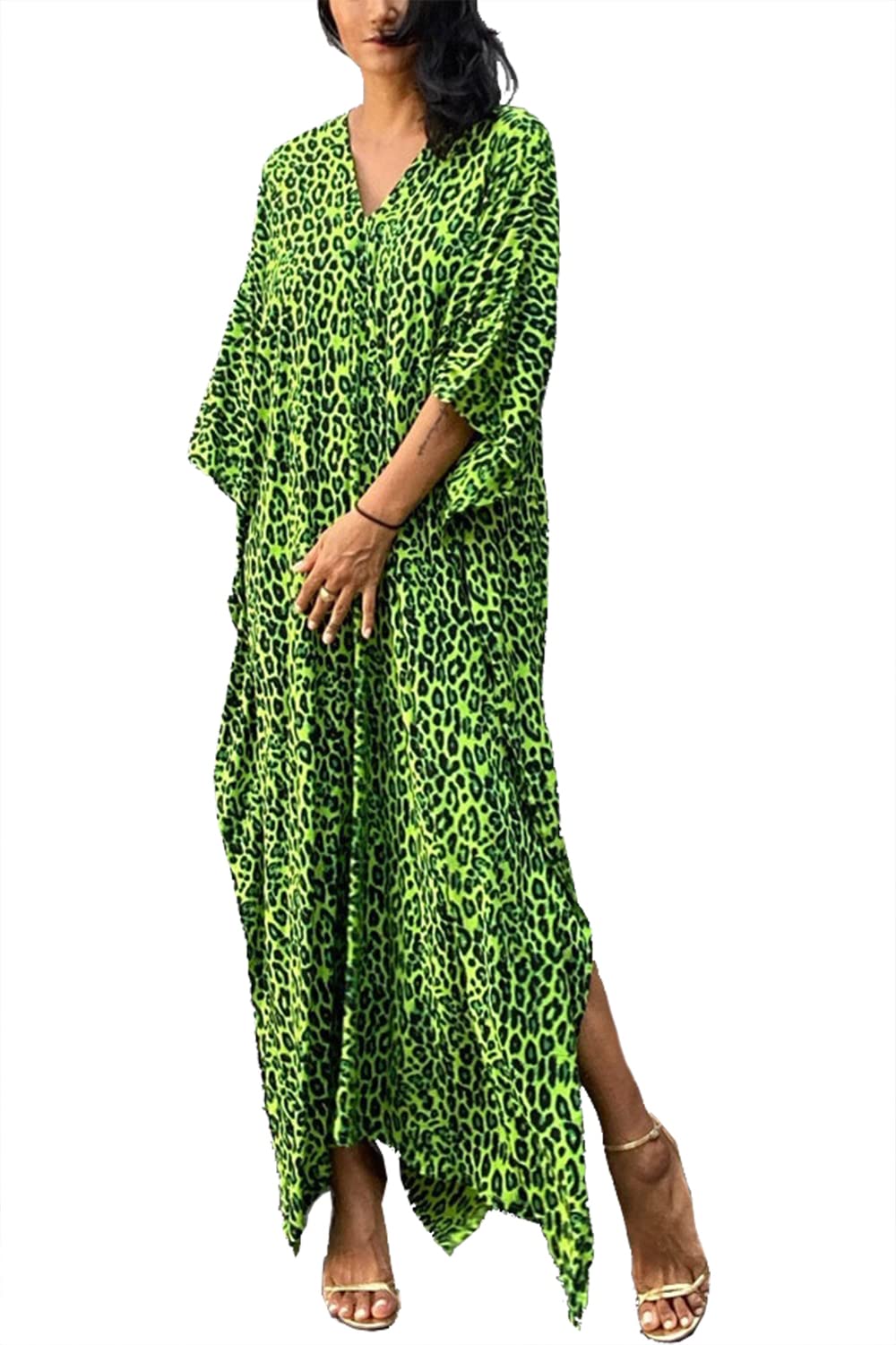 YouKD Women's Summer Cardigan Maxi Bohemian Dress Beach Coverup Robe Long Kimono One Size
