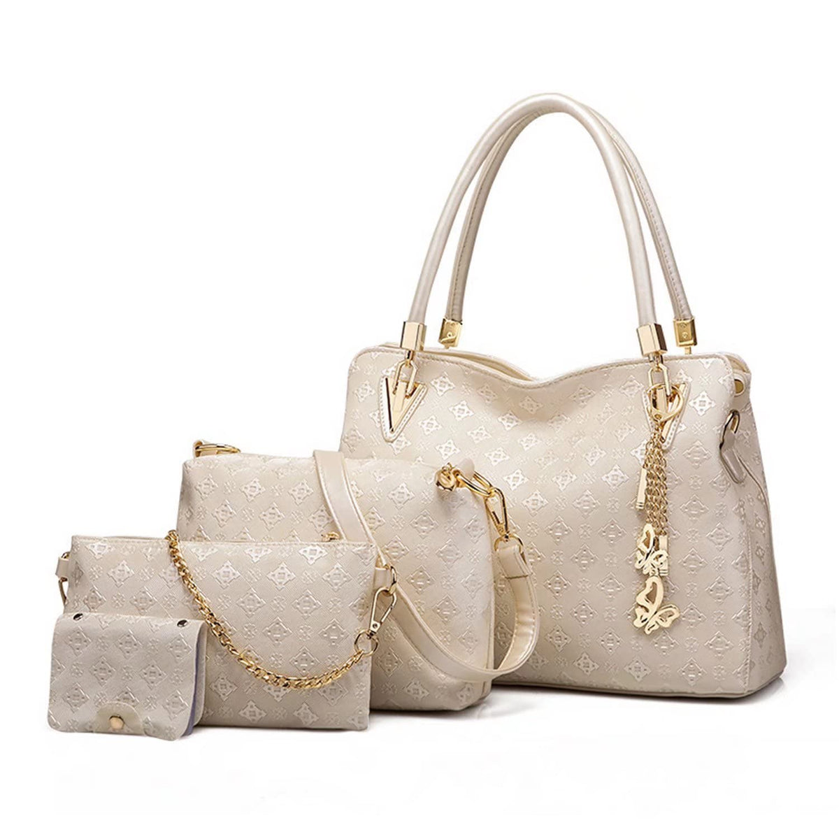 Pahajim Handbags for Women Ladies Bags Sets PU Leather Top-Handle Bag Large Shoulder Bag Crossbody Clutch Purse 4 Piece for Work Office Shopping PartyÃƒÆ’Ã‚Â¯Ãƒâ€šÃ‚Â¼Ãƒâ€¹Ã¢â‚¬Â WhiteÃƒÆ’Ã‚Â¯Ãƒâ€šÃ‚Â¼ÃƒÂ¢Ã¢â€šÂ¬Ã‚Â°