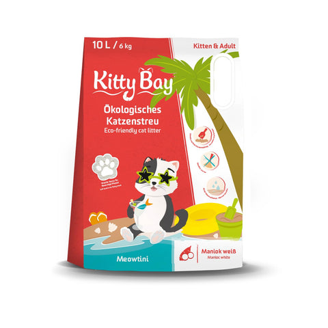 Kitty Bay - Meowtini - ECO cat litter clumping and dust-free, cassava white, 10 litres