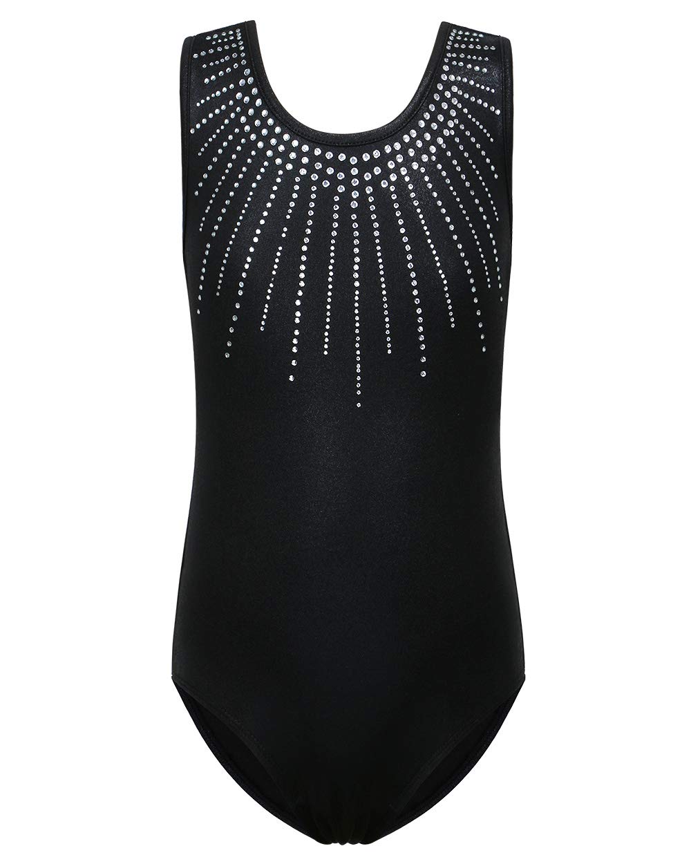 BAOHULU Gymnastics Leotards for Girls Shiny Jewels Kids Athletic Apperal Dance Outfit B199_Black_4A