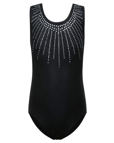 BAOHULU Gymnastics Leotards for Girls Shiny Jewels Kids Athletic Apperal Dance Outfit B199_Black_4A
