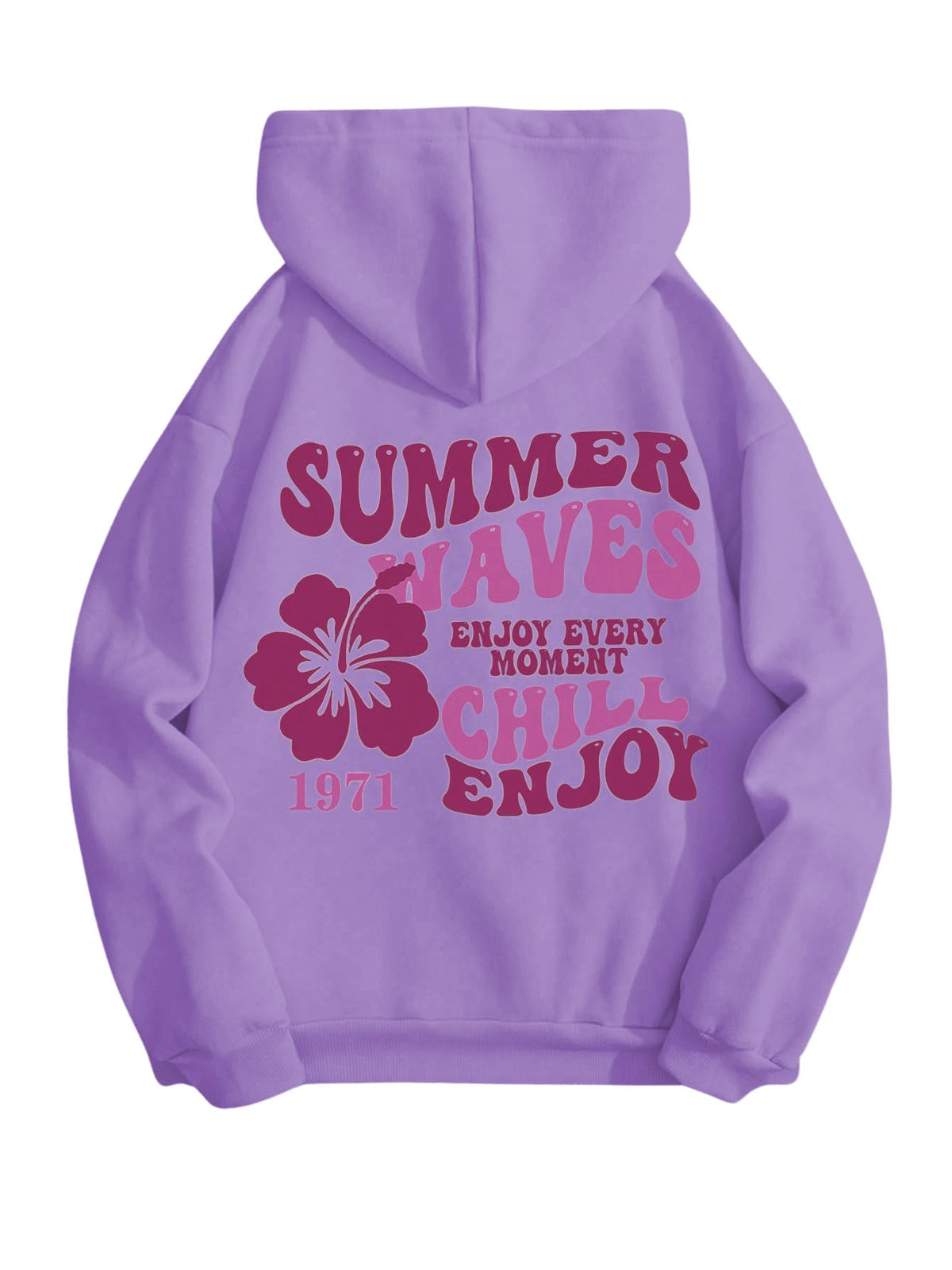 SOLY HUX Womens Sweatshirt Graphic Hoodies Letter Print Casual Long Sleeve Drawstring Pullover Tops with Pocket Mauve Purple X-Small