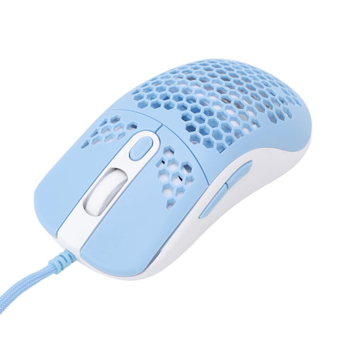 Luqeeg Pro Wired Gaming Mouse - 12000 DPI, Honeycomb Shell, RGB Backlight, 6 Lighting Effect Modes, Ultra Lightweight, USB Type C Ergonomic Gaming Mouse(Blue)