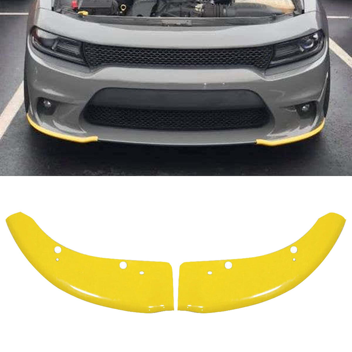 Front Bumper Lip Splitter Protector 68327084AA 68327085AA for Dodge Challenger Scat Pack SRT 2015-2020, Left Driver and Right Passenger Side Bumper Thumper Coverage Shock Absorbing