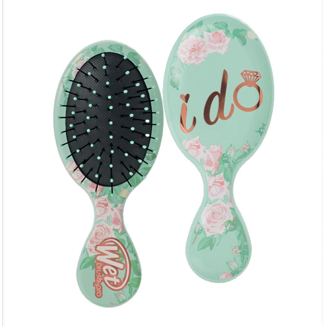 Wet Brush Hair Brush Bridal Mini Detangler, Detangling Travel Brush for Women - Smaller, Cuter and Perfect for Life on the Go, Protects Against Split Ends and Breakage- I Do