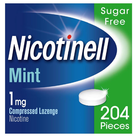 Nicotinell Nicotine Lozenge, Quit Smoking Aid, Sugar Free Mint Flavour, 1 mg, 204 Pieces (Packing May Vary).