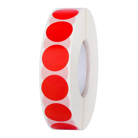 Pack of 2000 Round Color Coding Circle Dots Stickers Labels (1", Red)
