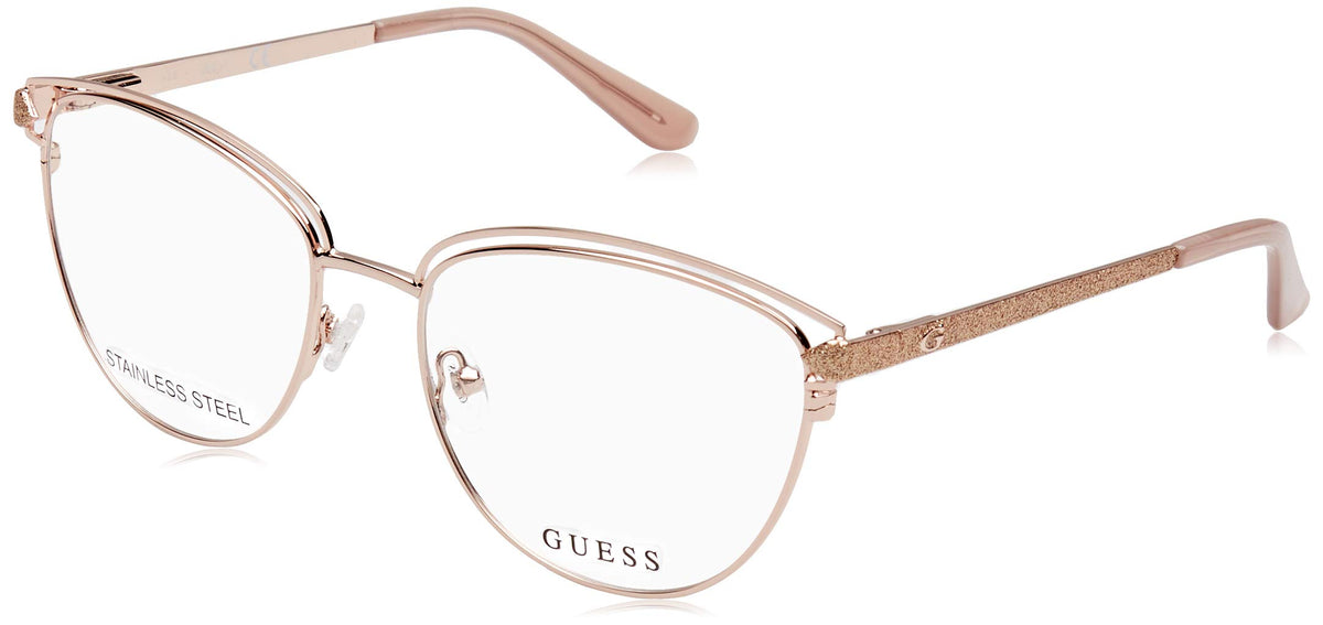 Guess GU2685 Eyeglass Frames - Shiny Rose Gold Frame, Shiny Rose Gold Lenses, 53 mm GU268553028