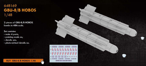EDU648169 1:48 Eduard Brassin GBU-8/B Hobos Set [MODEL KIT ACCESSORY]