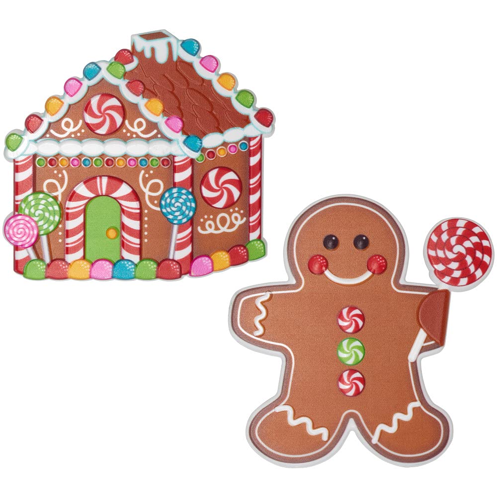 CakeDrake Gingerbread House and Man Cake Layon (2 Pieces) Winter themed Cake Decor