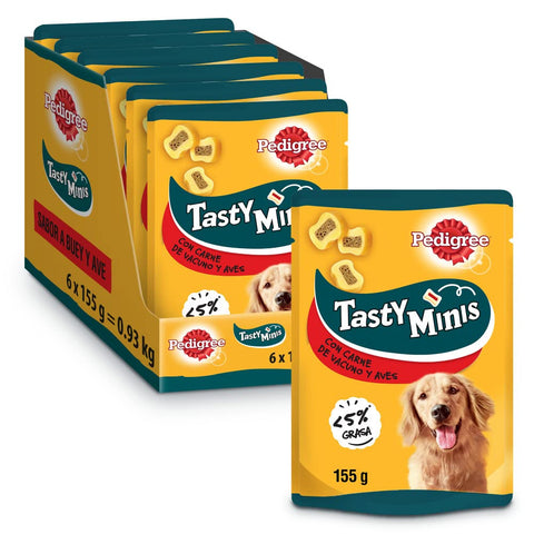 Pedigree Tasty Bites Chewy Slices 155g for Education [Pack of 6]