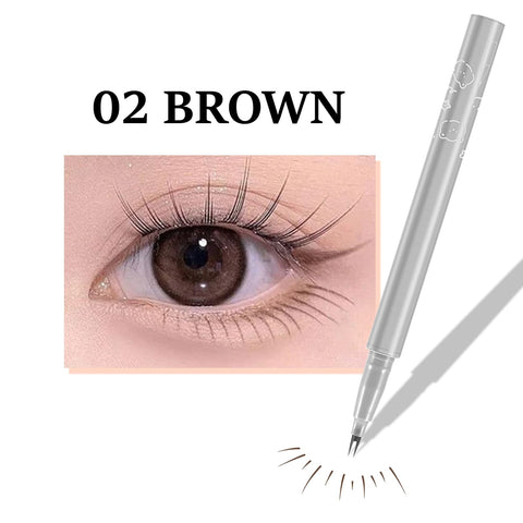 Jutqut Eyeliner Waterproof Liquid Eyeliner 0.01 MM Double Tip Lower Eyelash Pencil, Smudge proof Double Tip Lower Lash Pen, Long Wearing with Ultra-Fine Tip (Brown)