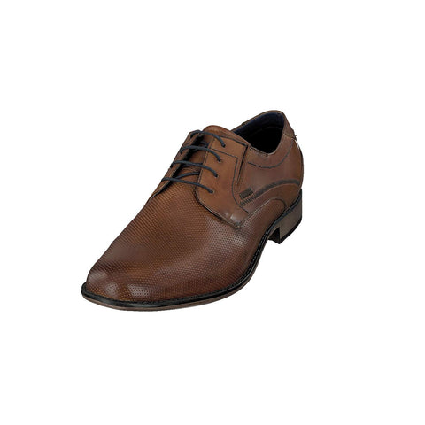 bugatti Men's Business shoe made of leather, derby with hand finish and perforation, Brown, 9 UK