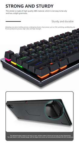 87 Keys Gaming Mechanical Keyboard ?Full-Size Wired Office Design Ergonomics Keyboard, USB Plug-and-Play Punk Gaming Real Mechanical Keyboard for PC Laptop (Color : Blackwhite Red-Shaft)